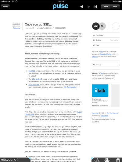 Screenshot of Pulse