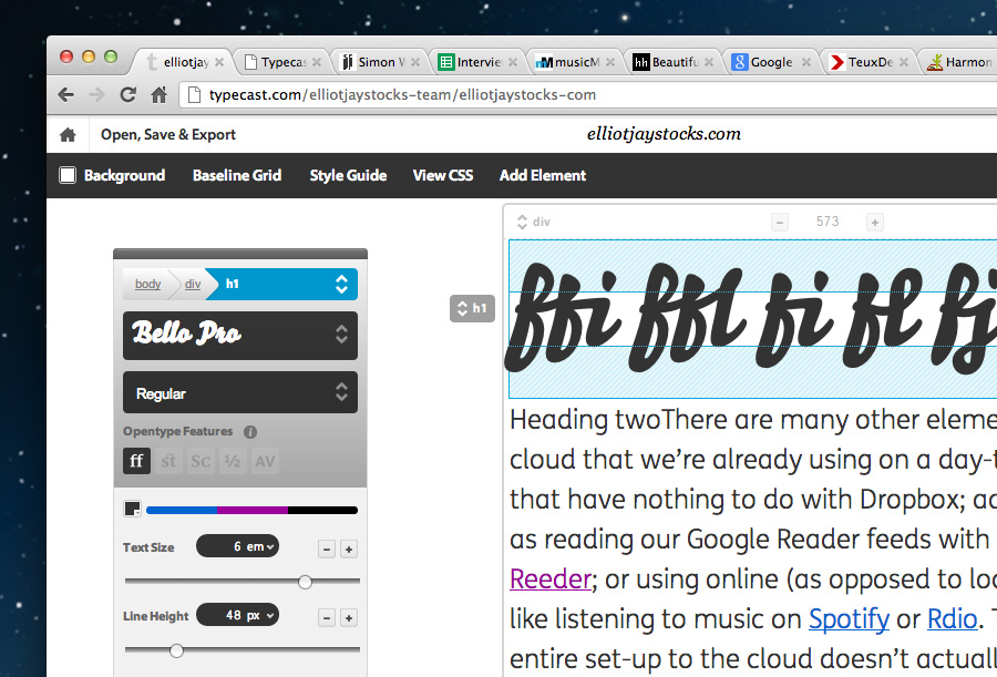 Screenshot of Typecast