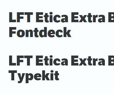 Screenshot showing comparisons between Typekit and Fontdeck
